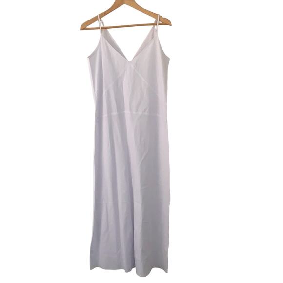 Stone & Sky White Linen Blend Minimalist Coastal Maxi Dress Small - Picture 2 of 7